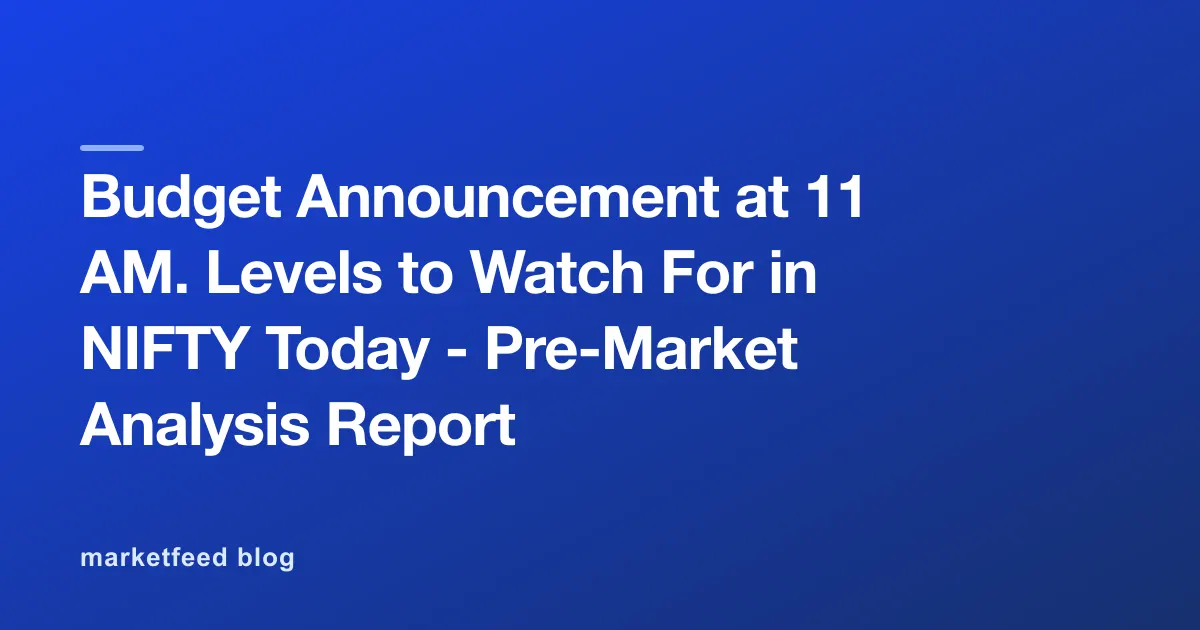 Budget Announcement at 11 AM. Levels to Watch For in NIFTY Today - Pre-Market Analysis Report