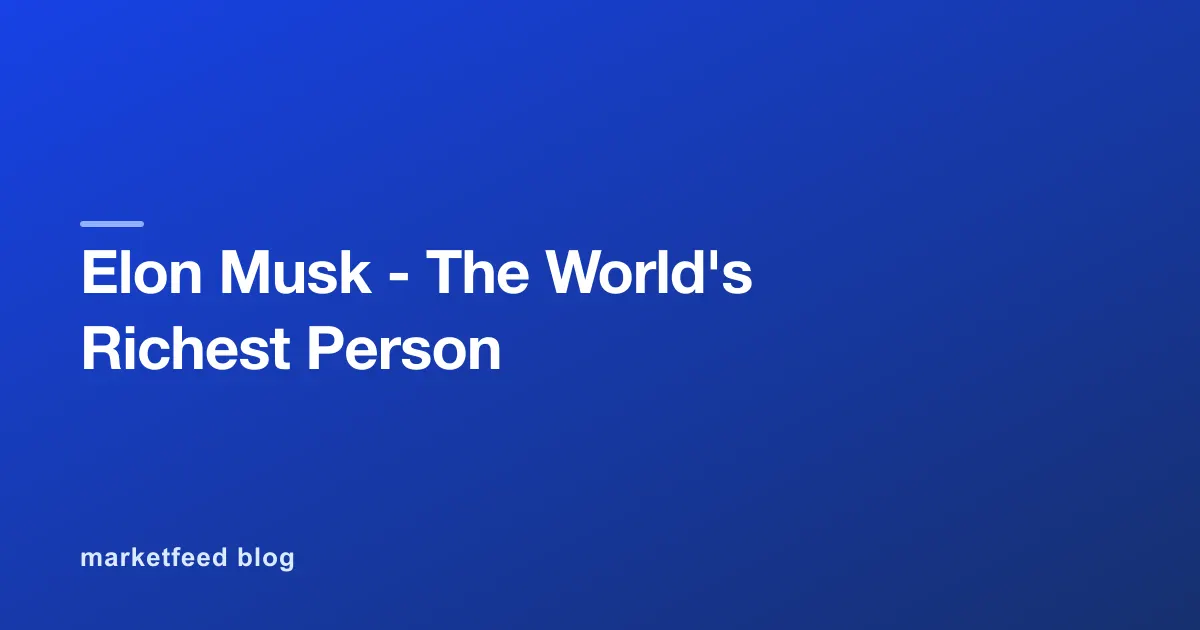 Elon Musk - The World's Richest Person