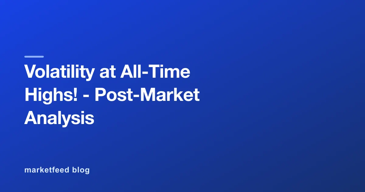 Volatility at All-Time Highs! - Post-Market Analysis